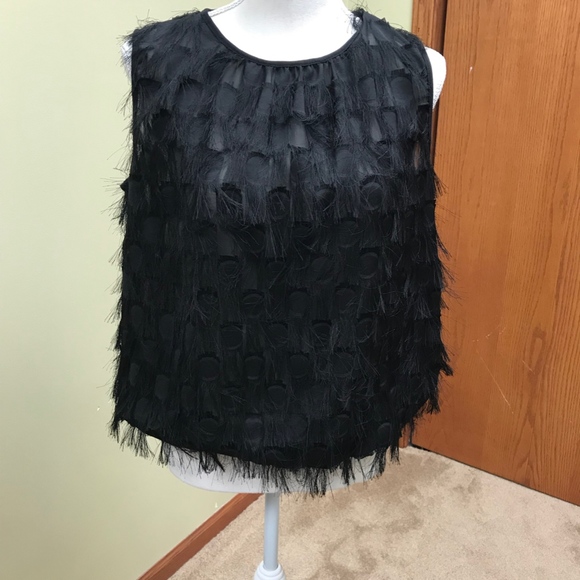 🔥SALE 🔥Max Edition black fringe top. size M - Picture 2 of 8